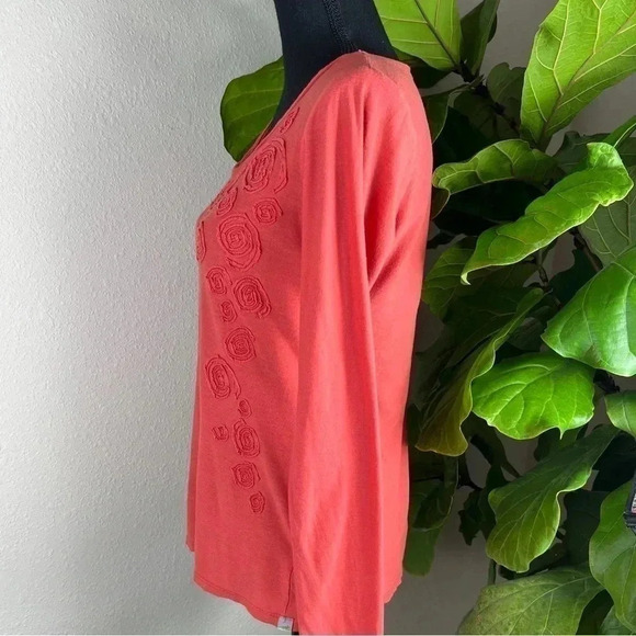 Horney Toad Women’s Burnt Orange Rose Long Sleeve T-shirt Long Sleeve Size Small - Picture 4 of 10